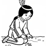 coloriage Amérindiens à imprimer pour enfant de 12 ans