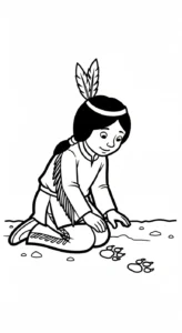 coloriage Amérindiens à imprimer pour enfant de 12 ans