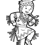 coloriage Amérindiens à imprimer pour enfant de 9 ans