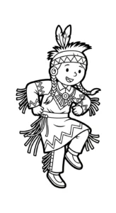 coloriage Amérindiens à imprimer pour enfant de 9 ans