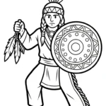 coloriage Amérindiens pour bebe a imprimer