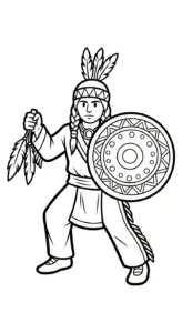 coloriage Amérindiens pour bebe a imprimer