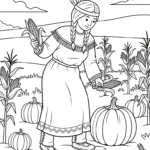 coloriage Amérindiens pour enfant de 4 ans