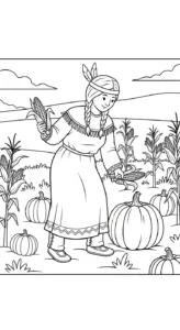coloriage Amérindiens pour enfant de 4 ans