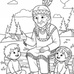 imprimer coloriage Amérindiens gratuit