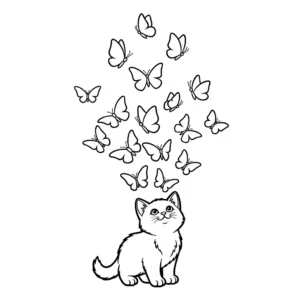 coloriage Chaton à imprimer pour enfant de 4 ans