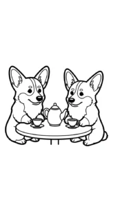 imprimer coloriage Corgi pour enfant