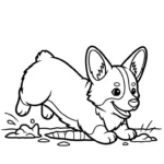 coloriage Corgi à imprimer pour enfant de 6 ans