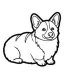 coloriage Corgi pour enfants a imprimer gratuit