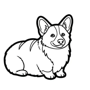 coloriage Corgi pour enfants a imprimer gratuit