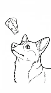 coloriage Corgi pour enfant de 7 ans