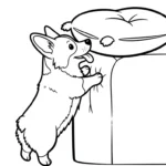 coloriage Corgi à imprimer pour enfant de 2 ans