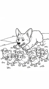 coloriage Corgi pour enfants à imprimer