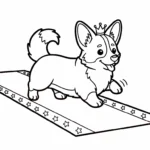 coloriage Corgi et decoupage