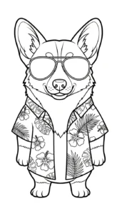 coloriage Corgi a colorier en ligne