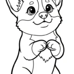 coloriage Corgi à imprimer pour enfant de 8 ans