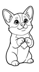coloriage Corgi à imprimer pour enfant de 8 ans