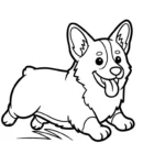 coloriage Corgi gratuit à imprimer