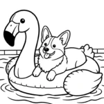 coloriage Corgi à imprimer pour enfant de 10 ans