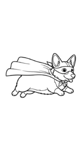 coloriage Corgi à imprimer pour enfant de 10 ans
