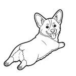 coloriage Corgi à imprimer pour enfants