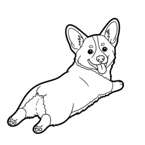 coloriage Corgi à imprimer pour enfants