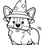 coloriage Corgi et découpage à imprimer