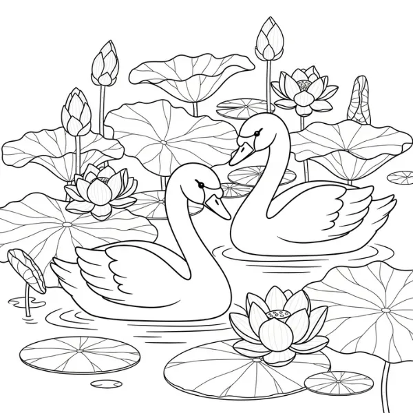 Tranh tô màu Cygne