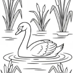 coloriage Cygne pour enfant de 7 ans