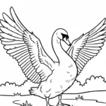coloriage Cygne pour enfant de 4 ans