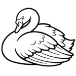 coloriage Cygne pour bebe a imprimer