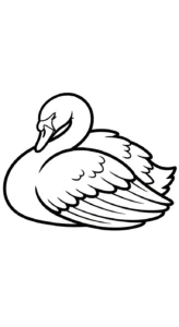 coloriage Cygne pour bebe a imprimer