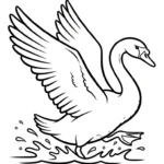 coloriage Cygne educatif pour enfant