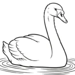 coloriage Cygne à imprimer pour enfant de 3 ans