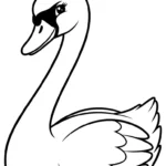 imprimer coloriage Cygne gratuit