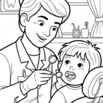 coloriage Dentiste pour enfant de 4 ans