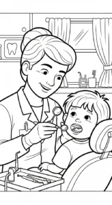 coloriage Dentiste pour enfant de 4 ans