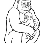coloriage Gorille pour enfant de 7 ans