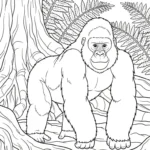 coloriage Gorille à imprimer gratuitement