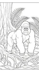 coloriage Gorille à imprimer gratuitement