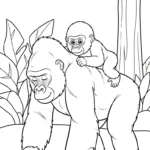 coloriage Gorille a imprimer pour enfant de 4 ans