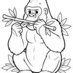 coloriage Gorille gratuit à imprimer
