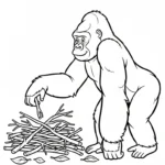 coloriage Gorille pour enfants