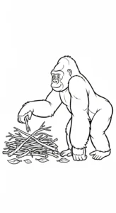 coloriage Gorille pour enfants