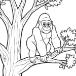 coloriage Gorille a colorier en ligne gratuitement