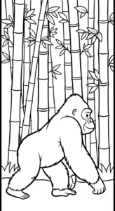 coloriage Gorille et decoupage