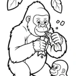 coloriage Gorille à imprimer pour enfant de 2 ans