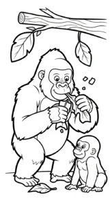 coloriage Gorille à imprimer pour enfant de 2 ans