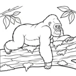 télécharger coloriage Gorille gratuit