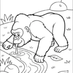 coloriage Gorille à imprimer pour enfants